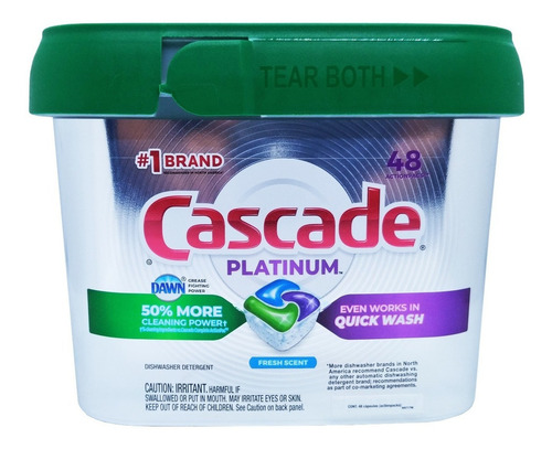 Cascade Platinum Detergente En Cápsulas P/ Lavavajillas 48pz