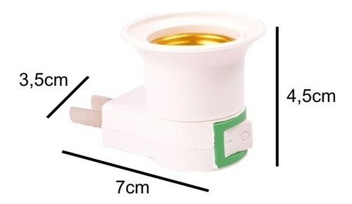 Imagen 3 de 3 de Adaptador Portafoco Lampara Con Boton Foco E27 Directo 220v