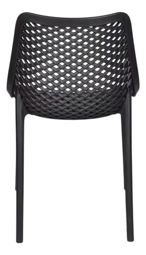 Cadeira Modelo Suits Design Vazado Polipropileno Resistente Estrutura Da Cadeira Preto Assento Preto