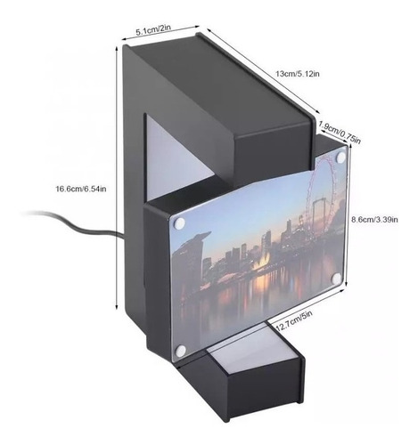 Porta Retrato Flutuante Magnético Com Led Pronta Entrega