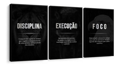 Quadros Decorativos Disciplina Execução Foco C Frase Animais