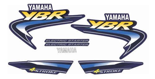 Kit Adesivos Compativeis Yamaha Ybr 125 2002 Azul 00768