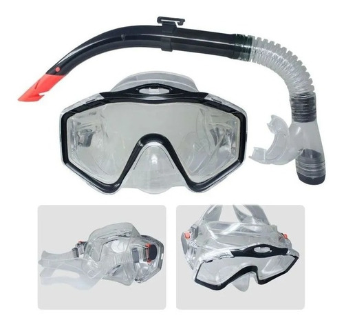 Set De Careta Y Snorkel Swimmer Kit Natación Buceo Silicona