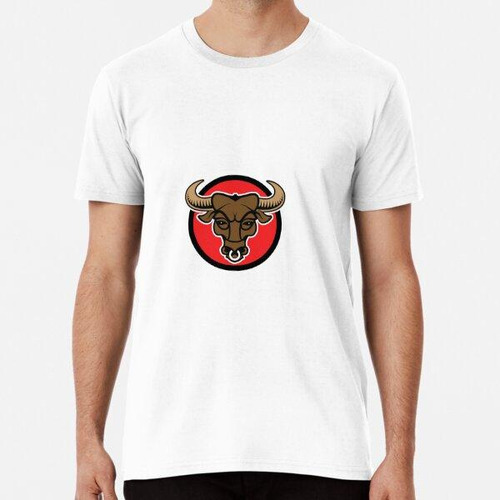 Remera Bull Head On Red Background Algodon Premium 