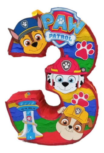 Piñata Número Paw Patrol 50 Cm