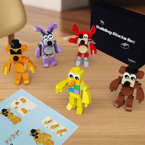 Set 5 Figuras Armables Fnaf Five Nights At Freddys Foxy Chic