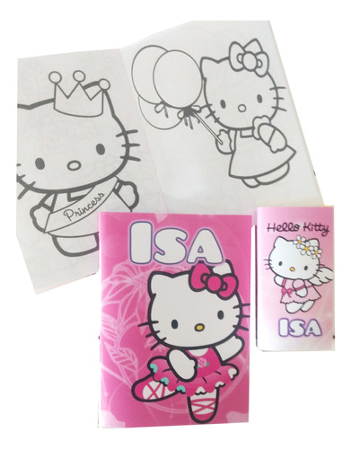 Souvenir Hello Kitty - 15 Libritos Colorear Y 15 Lapices X6