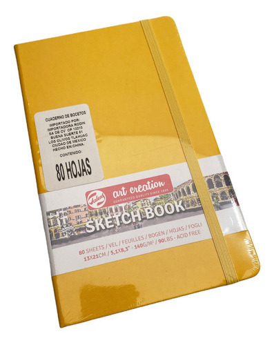 Sketch Book Dibujo Pasta De Color 80h 140gr 13x21cm Color Amarillo