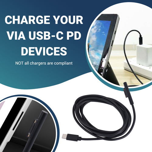 Cable De Carga Para Surface Connect A Usb C Compatible Con S
