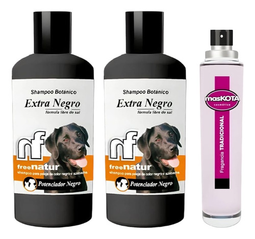 Set 2 Shampoo Free Natur Extra Negro + 1 Fragancia Maskota