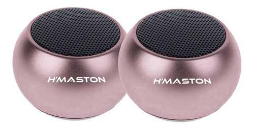 2 Caixas De Som Amplificada Bluetooth Tws Metal Mini Speaker Cor Rose