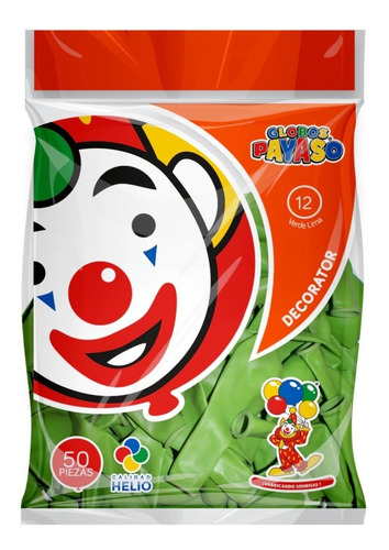 Globos Payaso 50 Piezas #12 Elige Color Para Fiesta Color Verde lima