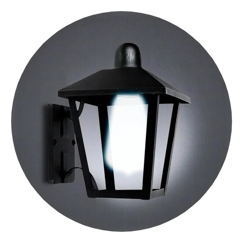 Aplique Pared Led Farol Colonial F140 Luz Exterior Color Negro