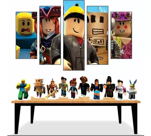 Display Adesivo Decorativo Roblox Amarelo Festa Placa Mdf - Sanja Festas