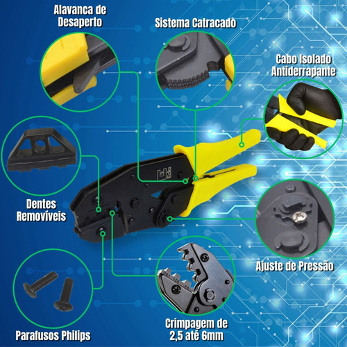 Alicate De Crimpar Prensar Terminal Mc4 Painel Energia Solar
