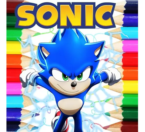 Kit 100 Desenhos Para Pintar E Colorir Sonic - Folha A4 Inteira! 1 Por  Folha! - #0139