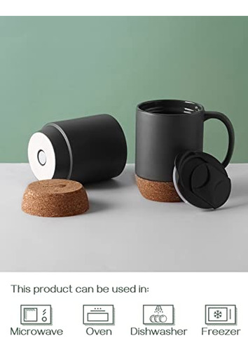 Tazas De Café Dowan, Juego De 2 Tazas De 15 Oz, Taza De Café