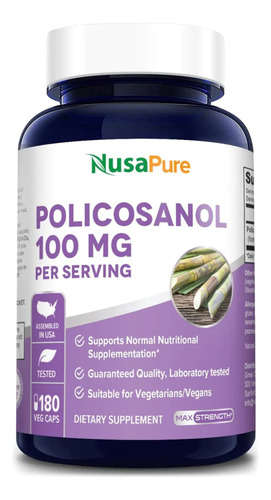 Policosanol 50mg 180 Capsulas Colesterol Circulación Eeuu