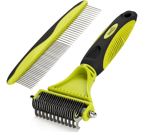 Pecute Pet Dematting Tool, Paquete De 2: Rastrillo De Doble 