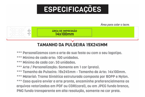 4500 Pulseiras Identificação Vip Festa Evento Personalizada