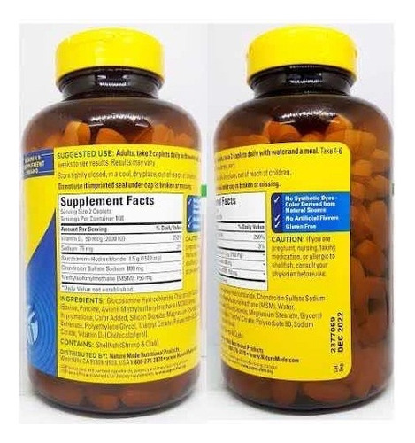 Triple Flex Nature Made 200cap Glucosamina Condroitina Msn