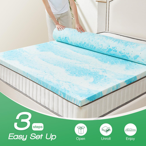 Cubrecolchón Sweetcrispy King, Almohadilla Refrescante Con G
