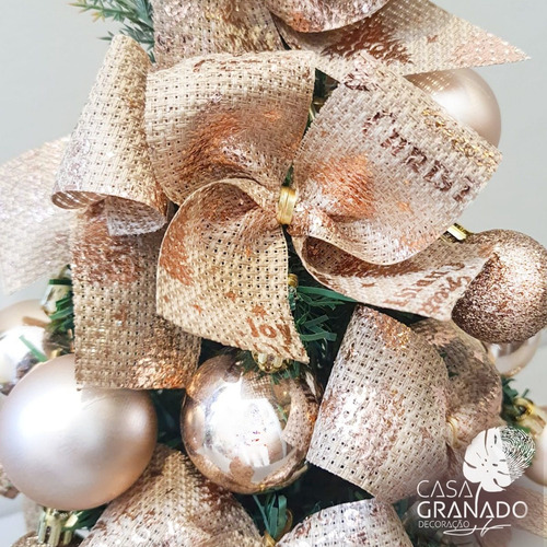Árvore Natal Decorada Rose Gold E Juta Vai Montada 47cm | Parcelamento sem juros Árvore Natal Decorada Rose Gold E Juta Vai Montada 47cm | Parcelamento sem juros