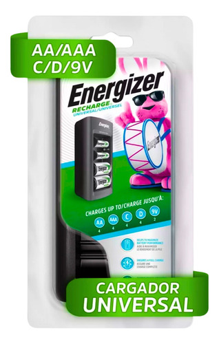 Cargador Universal Energizer Para Pilas Aa - Aaa - C - D -9v