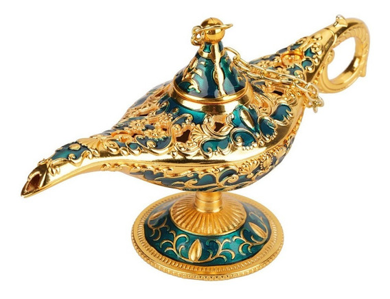 Aladin lámpara mágica masivamente de latón Aladin lámpara canil con pabilo recipiente 2740 nuevo 