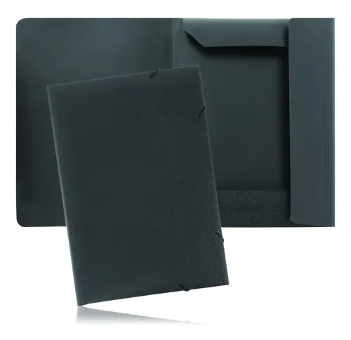 Carpeta Elastico Plastica Omega A3 Diseño Liso Color Negro