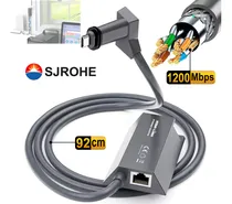 Comprar Adaptador Sjrohe Starlink e Ethernet Adaptador de rede de Internet via satélite ilimitado Conector Rj45 1200 Mbps 92 cm para adaptador micro USB Starlink V2 Gen 2