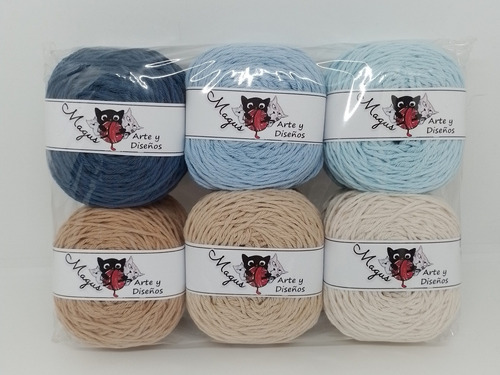 Hilo De Algodon Kit X 6 Unidades Amigurumis (ovillos 50g)