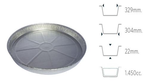 Bandeja Aluminio Circular R-20 Desechable Pack 10uni