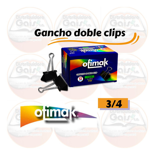 Ganchos Doble Clips 3/4 ( 3 Cajas )