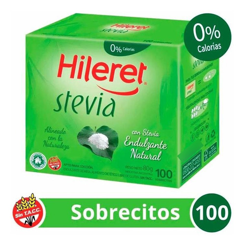 Pack X 8 Unid Edulcorante  Stevia 100 So Hileret Edulcorant