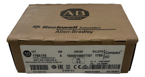 1769-it6 Modulo De Entrada De Termopar Allen Bradley