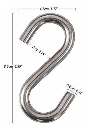 Gancho Acero Inoxidable 304 Para Uso Pesado Hamaca 2 S