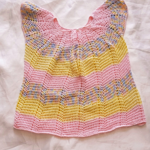 Vestido Para Bebe Estilo Crochet (tejido ) Talla 0-3 Meses