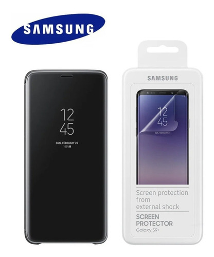 Pack Samsung Clear View Cover Para Galaxy S9 Plus + Micas