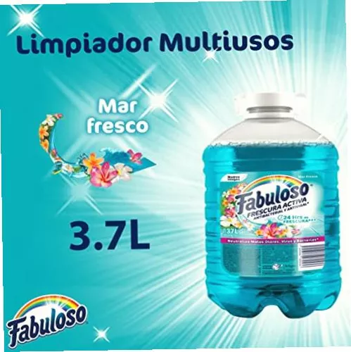 Fabuloso , Limpiador Multiusos Líquido, Mar Fresco 3.7L 