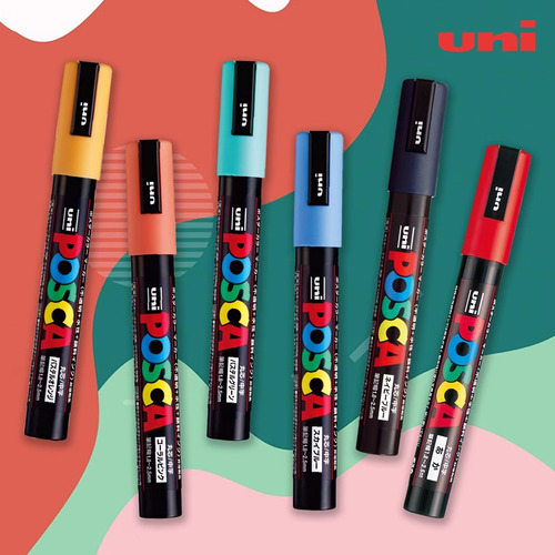 Juego De Rotuladores Pc-1ml 7c Uni Posca, Paquete De Pintura