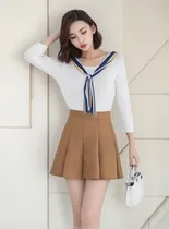 Comprar Falda Plisada Estilo  Preppy Cintura Alta Juvenil + Regalo