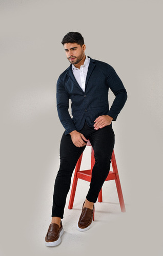 Blazer Masculino Slim Fit Com Elastano