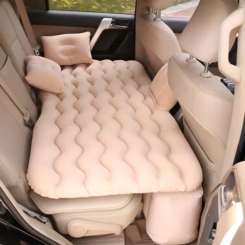 Cama Inflável Colchão Carro Veicular Viagem Bege Resistente Bege