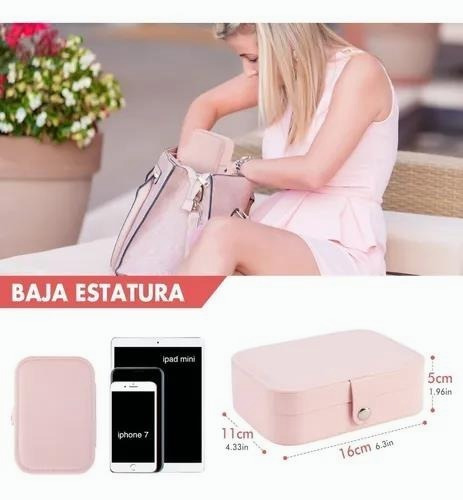 Imagen 3 de 10 de Organizador Joyas Estuche Joyero Aretes Anillos Viaje