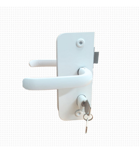 Kit Fechadura 1520ta E Contra Fechadura 1504ta Porta Vidro Cor Branca