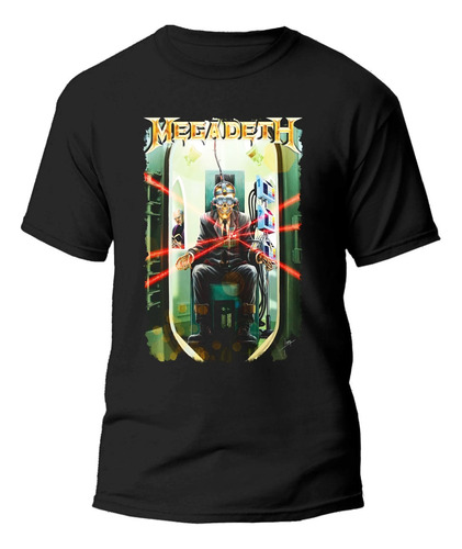 Playera Negra Estampado Megadeth 100% Algodón 01