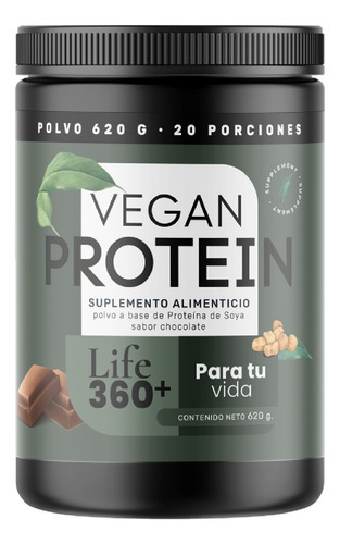 Imagen 7 de 7 de Proteína Vegana Life 360+ Soya Aminoácidos Choclate 31g Sabor Chocolate