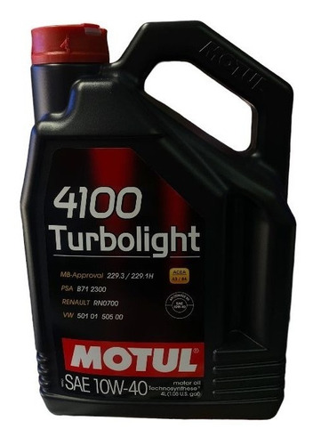 Aceite 10w40 4100 Turbolight Marca Motul 4lts Diesel/benc