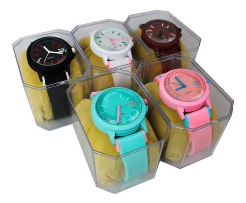 Kit 10 Relógios Feminino Esportivo Silicone Atacado+caixa
